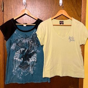 Harley Davidson women’s T-shirts. Two. Size extra large.